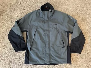 Men’s Sz MED Timberland Gray/Green & Black Waterproof Rain jacket coat Nylon - Picture 1 of 10