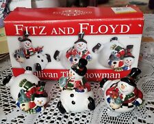 Fitz and Floyd Sullivan The Snowman Tumblers Holiday Collectables Set of 3 W/Box
