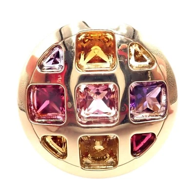 Authentic! Cartier Pasha 18k Yellow Gold Amethyst Citrine Garnet Tourmaline Ring - Image 1 of 4