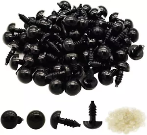 150pz Occhi di Sicurezza per Amigurumi 12mm Plastica Uncinetto Bambola Occhi con Rondelle... - Foto 1 di 7