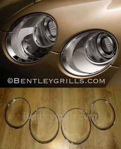 Bentley GT GTC Chrome Head Light Trims 2003-2010 Model - Picture 1 of 8