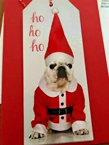 6 große Geschenkanhänger Weihnachten Bulldogge NEU - Bild 1 von 3