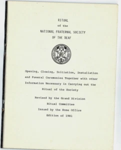 Ritual of the National Fraternal Society for the Deaf - Picture 1 of 1