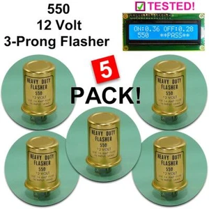 5X! NEW HEAVY DUTY 550/180 12V/3 Prong Turn Signal Flasher/Blinker *TESTED!* - Foto 1 di 6