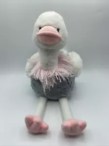 "Corderos e hiedra avestruz peluche bebé animal de peluche gris rosa blanco suave primavera 12""" - Imagen 1 de 7