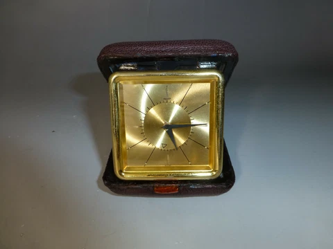 Rare Vintage Swiss Jaeger Lecoultre Memovox Alarm 8 Days Clock Gold Gilt Case Cover