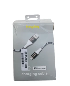 heyday 10' For Apple to USB-A Braided Cable - heyday Black/White/Gunmetal - Picture 1 of 4