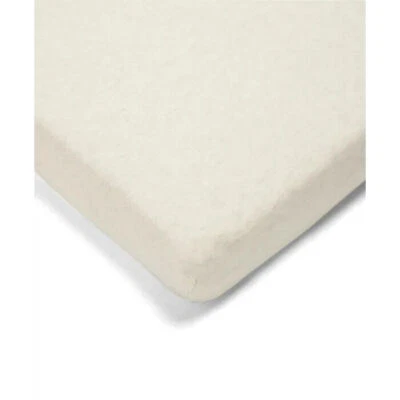 Mamas & Papas Cotton Essentials Cotbed Fitted Sheet Oatmeal Marl 100% Cotton - Image 1 of 3