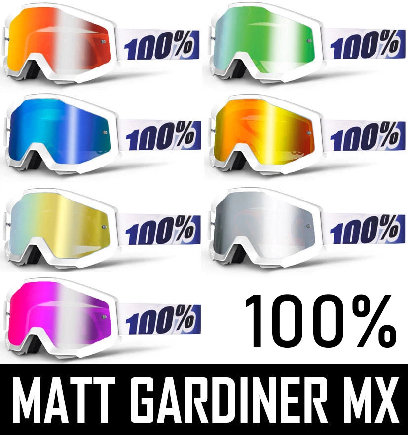 100% Percent STRATA Motocross Gafas Ice Año Blanco Con Goggle-Shop Lentes Espejo - Imagen 1 de 1