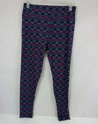 New LuLaRoe Tall & Curvy Leggings With Purple & Jade Plaid Design - Image 1 of 4