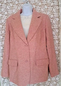 Chadwicks Damen Blazer Größe 12 Rosa Tweed Wollmischung Langarm Anzugjacke  - Bild 1 von 10