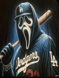 NEU Los Angeles Dodgers x Scream Ghostface With The Hoodie Grafik T-Shirt Gr. L - Bild 1 von 7