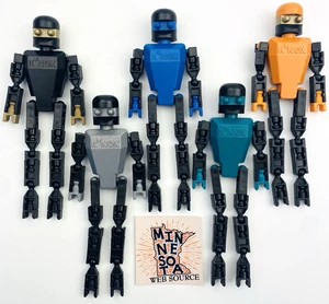 5 Knex Action Figures - Blue Green Silver Orange Robot People Men K'nex Parts - Picture 1 of 3