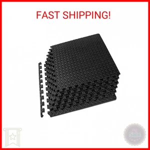 ProsourceFit Puzzle Exercise Mat ½ in, EVA Interlocking Foam Floor Tiles for Hom - Picture 1 of 2