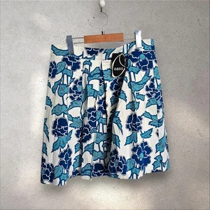 Oasis white & blue flower floral pattern Pleated mini dress vintage retro style - Picture 1 of 10