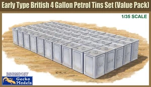 Gecko 35GM0157 1/35 Early British 4 Gallon Petrol Tins Set (Value Pack)(50pcs) - Picture 1 of 4