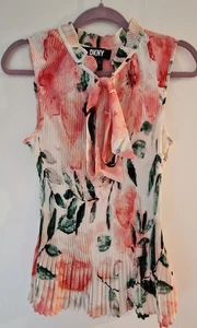 DKNY multi-coloured ladies pleated top US M - UK 10-12 with plenty of stretch - Picture 1 of 10