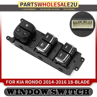 前驱动 LH 电源窗开关适用于起亚隆多 2014 2015 2016 2.0L 18 刀片 — 第 1/4 张图片