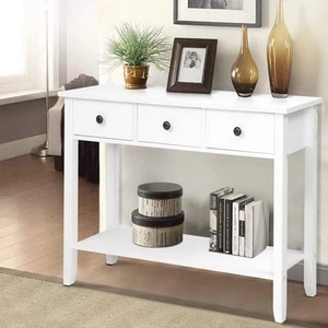 Artiss Console Table 3 Drawers 100CM White Chole - Picture 1 of 8