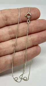 Vintage Milor Italy 925 Box Link Chain Dainty 24" Necklace - Picture 1 of 4