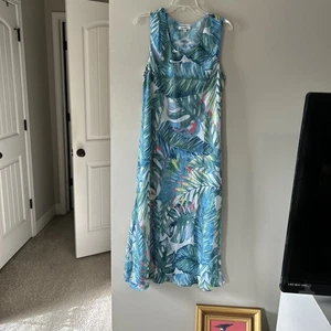 Serengeti Reversible Tropical Midi / Maxi Dress Sz L 2 In 1 Dress - Picture 1 of 14