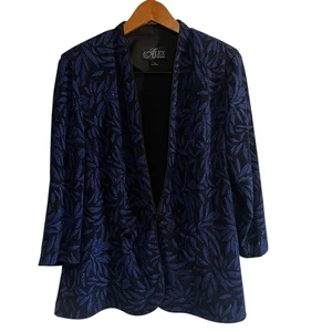 Chaqueta de Noche Alex Evenings Cárdigan Mujer’s Talla XL Azul Bordado Brillo - Imagen 1 de 6