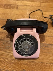 Pink And Black Rotary Telephone (not tested) - Picture 1 of 4