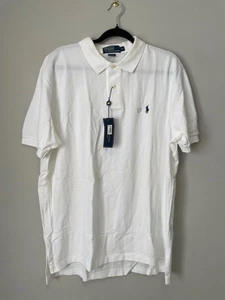 VTG Ralph Lauren White PoloShirt Perfect Fit XL New w Tag Embroidered - Picture 1 of 7