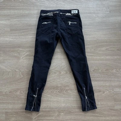 Jeans Robin's Jean Motard Calce Ajustado Moto Motociclista Tachonados Negros Talla 30x30 Foto 1 de 4