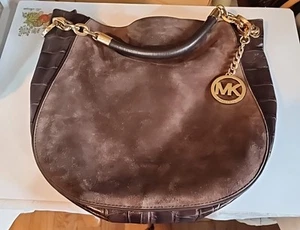 MICHAEL KORS Brown Suede Leather Large, Slouchy Shoulder Bag/Hobo/Purse - Picture 1 of 9