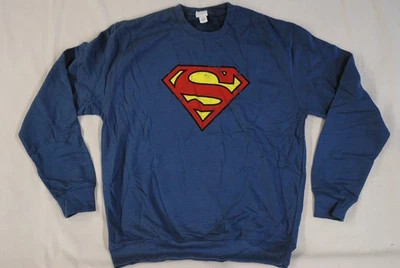 SUPERMAN DISTRESSED LOGO PLUM SWEATSHIRT NEW OFFICIAL MOVIE FILM COMIC SUPERHERO - Image 1 of 2