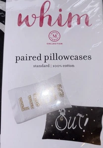 1 Pair Pillowcases Standard 20x26 Martha Stewart Collection LIGHTS OUT - Picture 1 of 3