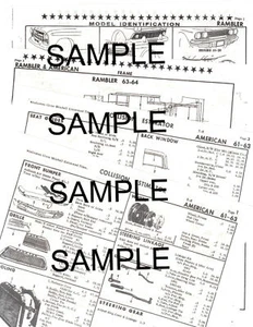 1965 MERCURY COMET CALIENTE CYCLONE 65 BODY PARTS LIST FRAME CRASH SHEETS $ - Picture 1 of 1
