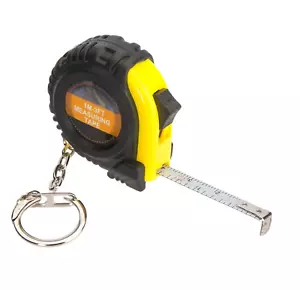 Keychain Tape Measure Mini Retractable Steel Pocket Measuring Ruler 1m/3ft Lock - Picture 1 of 24