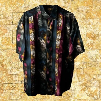 Structure Short Sleeve with Front Pocket Button-Up with Collar, Silk, Size Large - Image 1 of 4