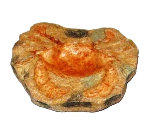 Krabbe 'Fossil Rock' Polyresin Schreibtisch Ornament / Briefbeschwerer, handbemalt. - Bild 1 von 3