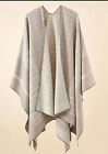 Large Cape Style Scarf /shawl/poncho Light Beige /coffee Mix Colour ,Wool Warm