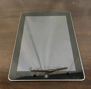 Apple iPad 2 64GB 9.7" A1397 Black/Silver Cracked Screen AS IS LOCKED - Picture 1 of 6