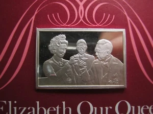 London 1976 Solid Silver Ingot Bullion Bar Queen Elizabeth Jubilee STATE VISIT - Bild 1 von 5