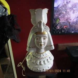 Stunning Porcelain Cleopatra Look Table or Bedside Lamp 40cm Tall - Picture 1 of 11