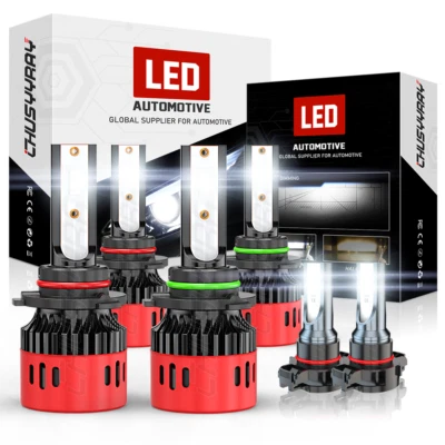 6X 9005+9006+H16 For Cadillac ATS 2016-2017 Combo LED Headlight+Fog Light Bulbs - Image 1 of 4