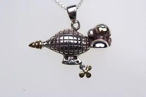 BLIMP PENDANT by NEW ORLEANS Jamie Hayes .925 sterling silver, ZEPPELIN DESIGN - Picture 1 of 2