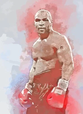 NEW MIKE TYSON BOXING SPORTS POSTER PREMIUM WALL ART PRINT SIZE A5-A1 - Image 1 of 4