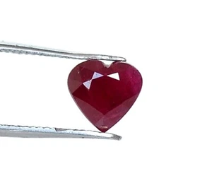 7x6.75 MM Certificato Rubino Naturale Forma Cuore Taglio 1.42 K Mozambico Loose - Picture 1 of 7