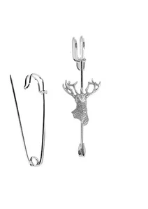 Broche broche manta falda escocesa 6,35 cm 2,5" ciervo fino peltre inglés en un broche - Imagen 1 de 1