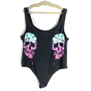 plus size skull swimsuit