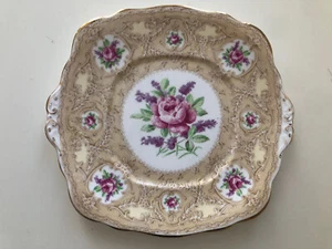 PASTEL DE HUESOS CROWN ROYAL ALBERT/PLATO DE SERVICIO DULCE Encaje Devonshire en 1930,s - Imagen 1 de 4