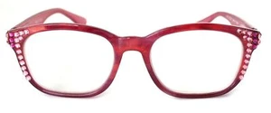 Coral Bling Women's Reading Glasses with Genuine European Crystals - Picture 1 of 4