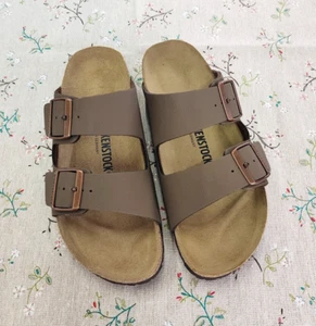 Nuovi sandali Birkenstock Arizona moka pelle naturale Birko-Flor unisex EU37-45 - Foto 1 di 9