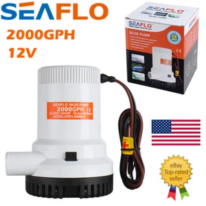 SEAFLO 2000GPH 12V Bilge Pump Marine Boat RV Submersible Water Pump 28mm Outlet - Picture 1 of 11